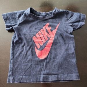 Nike Kids Navy and Red Logo Tee